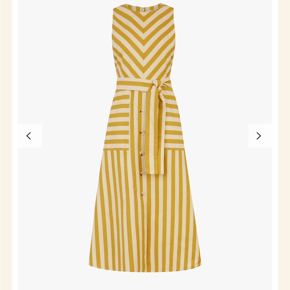Warehouse Chevron Striped Midi Dress sz 8